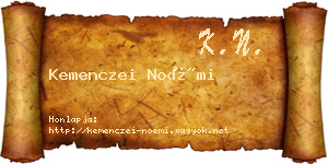 Kemenczei Noémi névjegykártya